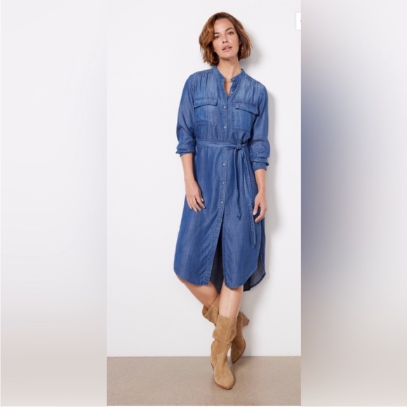 *NEW* Cloth & Stone x Evereve Curved Hem Shirt Dress - Picture 1 of 15